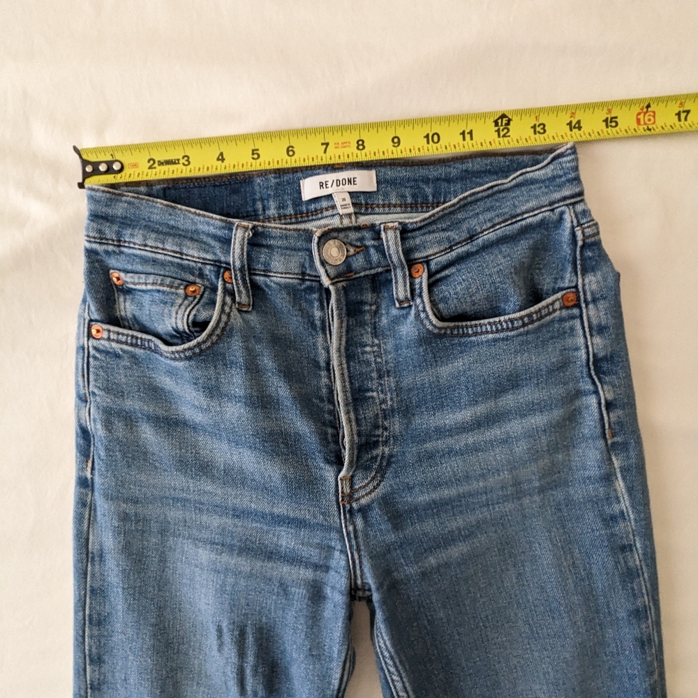 Re/done Stove Pipe Jeans size 26 Dusted Blue - Picture 7 of 13